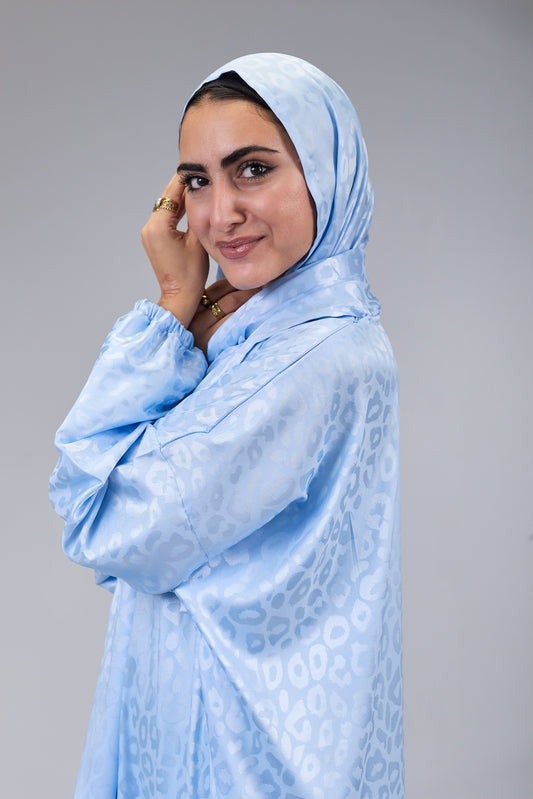 Satin Jacquard Ice Blue