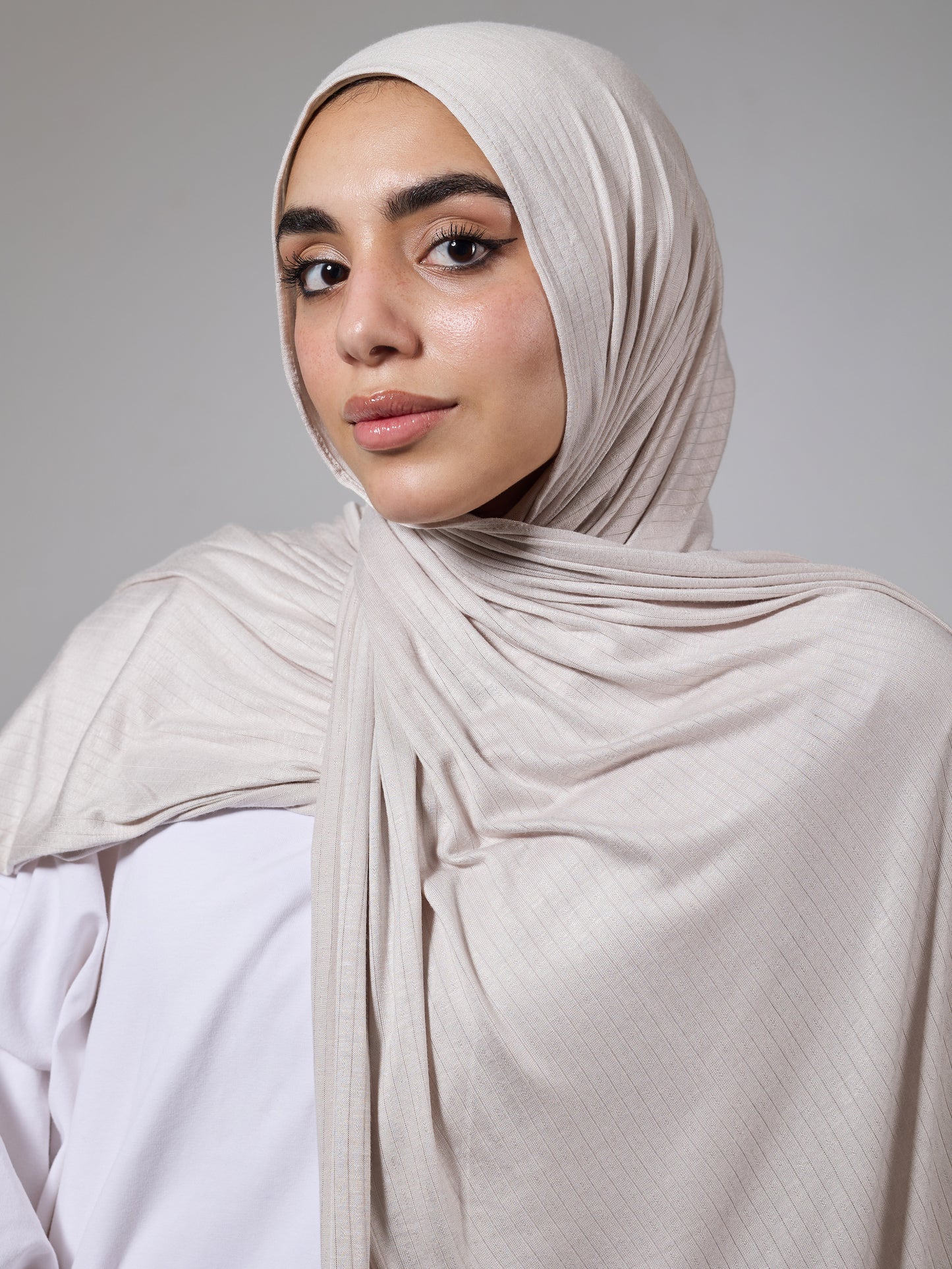 Beige Jacquard Scarf