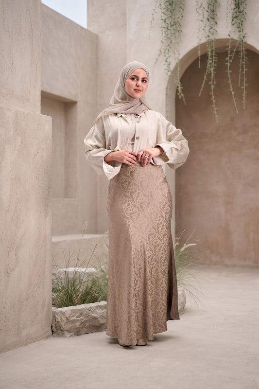 Luna Satin Maxi Skirt – High Waist Elegant Fit
