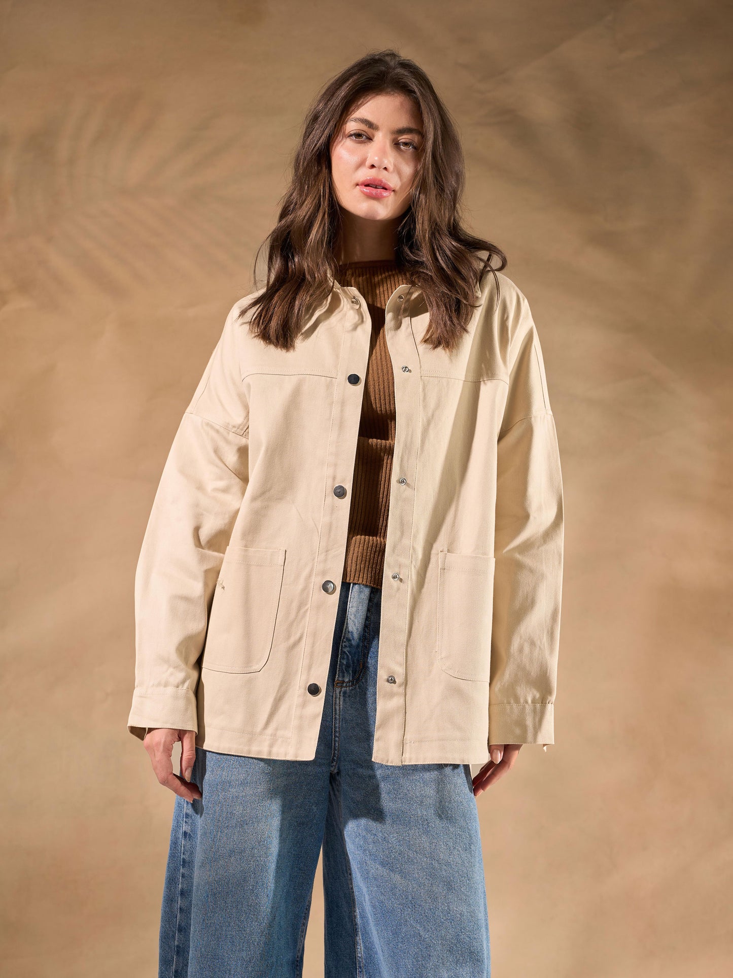 Oversized Gabardine Shacket