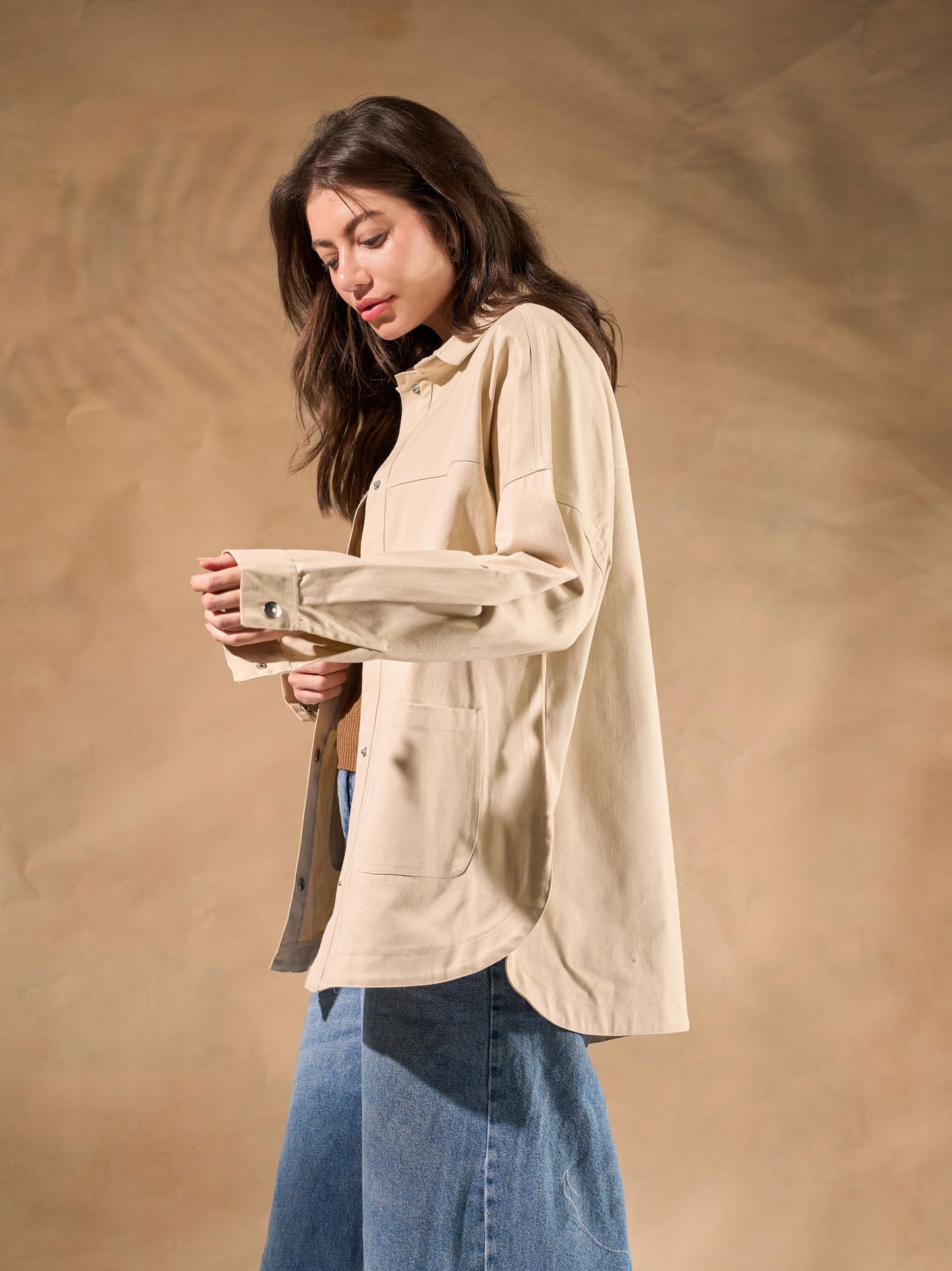 Oversized Gabardine Shacket