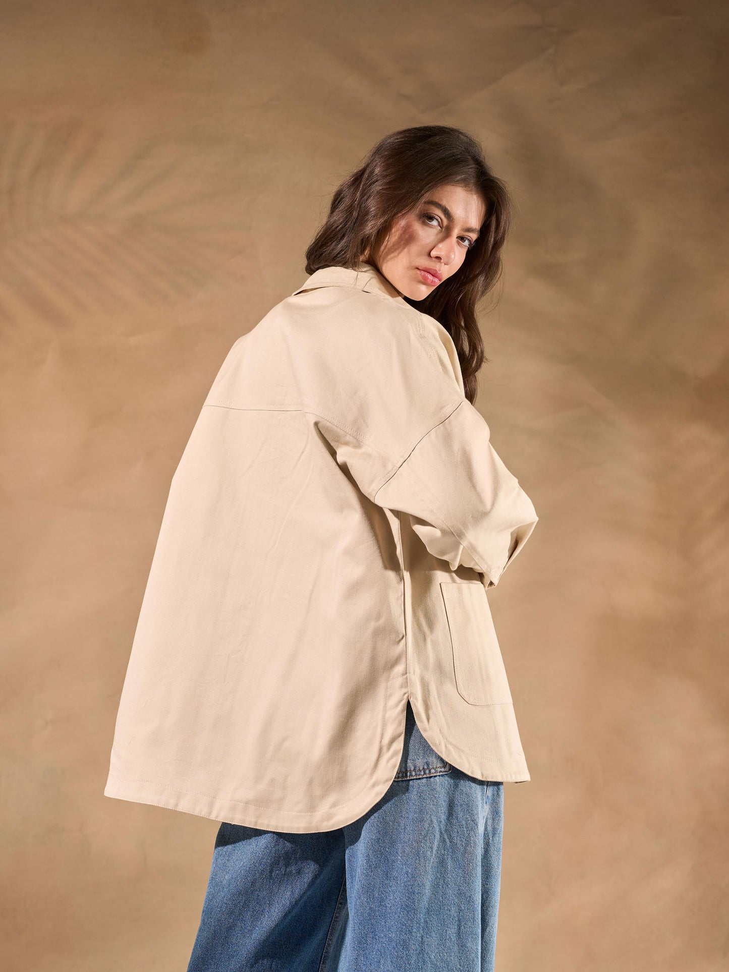 Oversized Gabardine Shacket