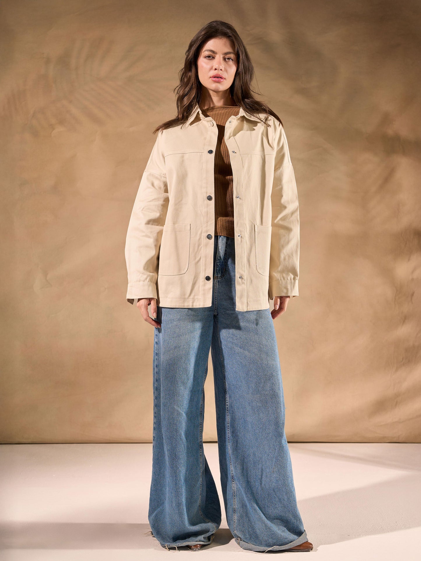Oversized Gabardine Shacket
