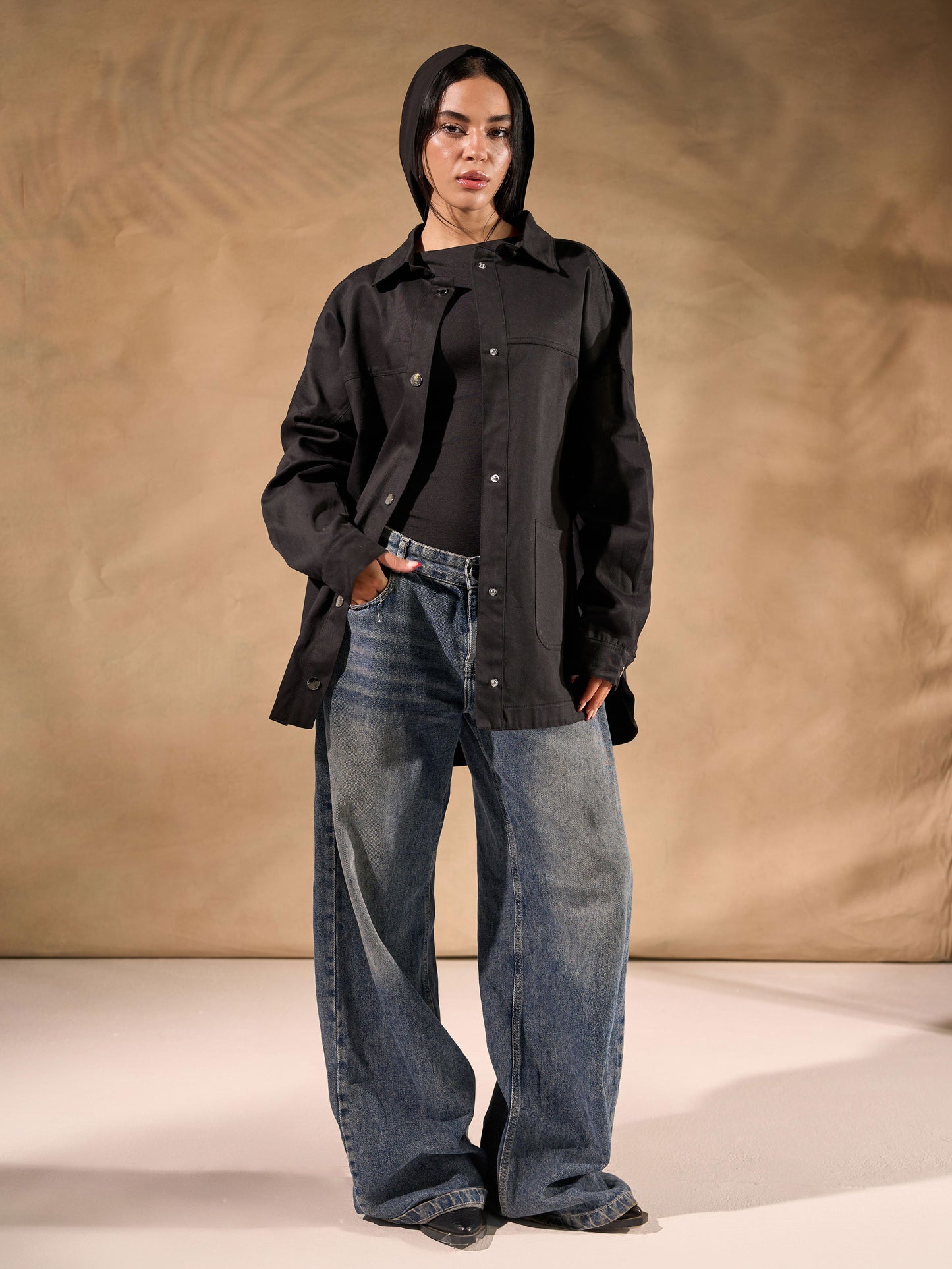 Oversized Gabardine Shacket