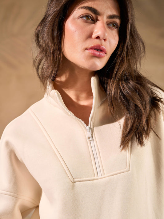 High-Neck Utility Sweatshirt