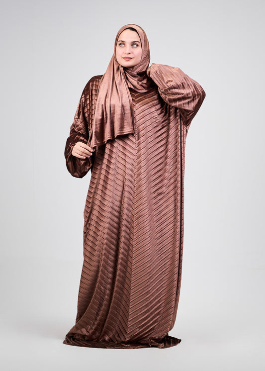 Chocolate Velvet Pleated