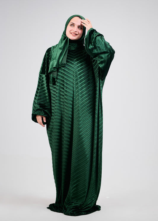 Emerald Velvet Pleated
