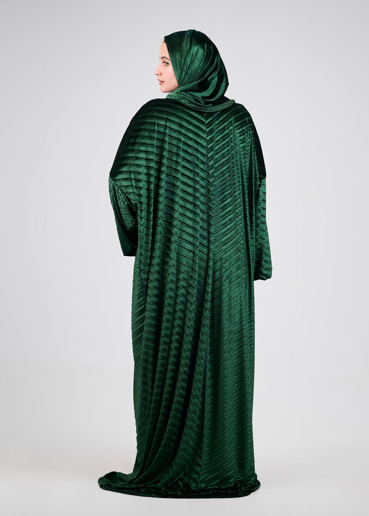 Emerald Velvet Pleated